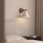 Travertine And Walnut Wall Light For Living Room — Halden Lighting