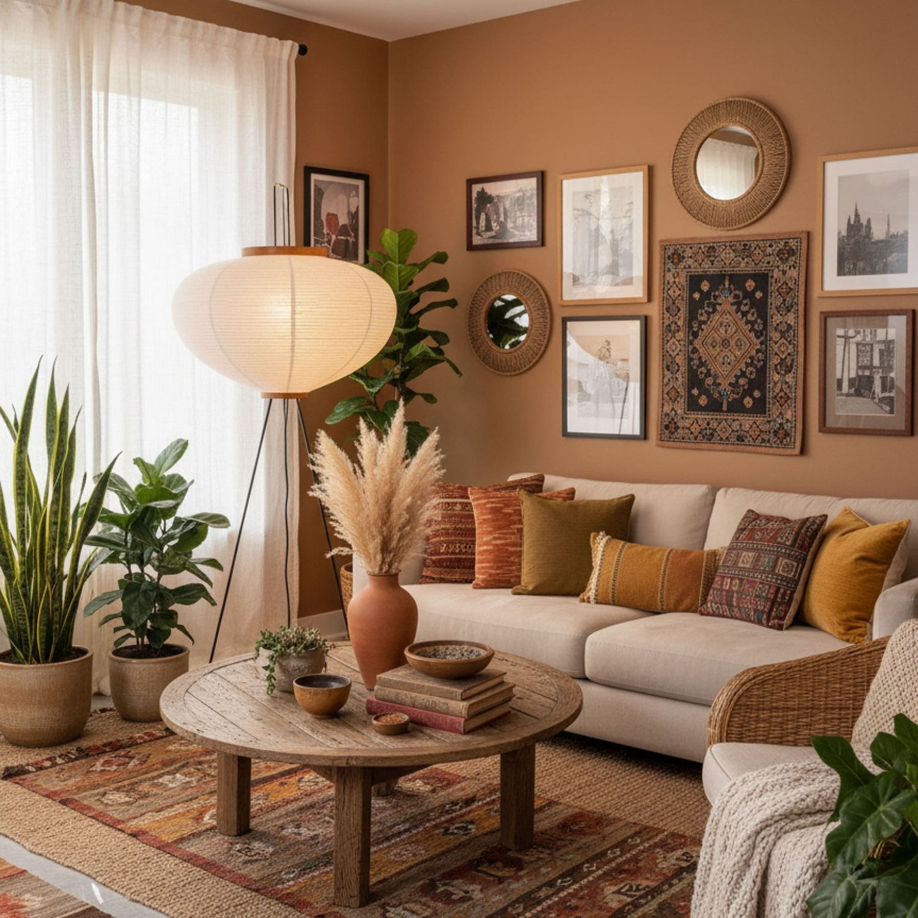 Modern Rice Paper Floor Lamp for Living Room and Bedroom — Halden Lighting