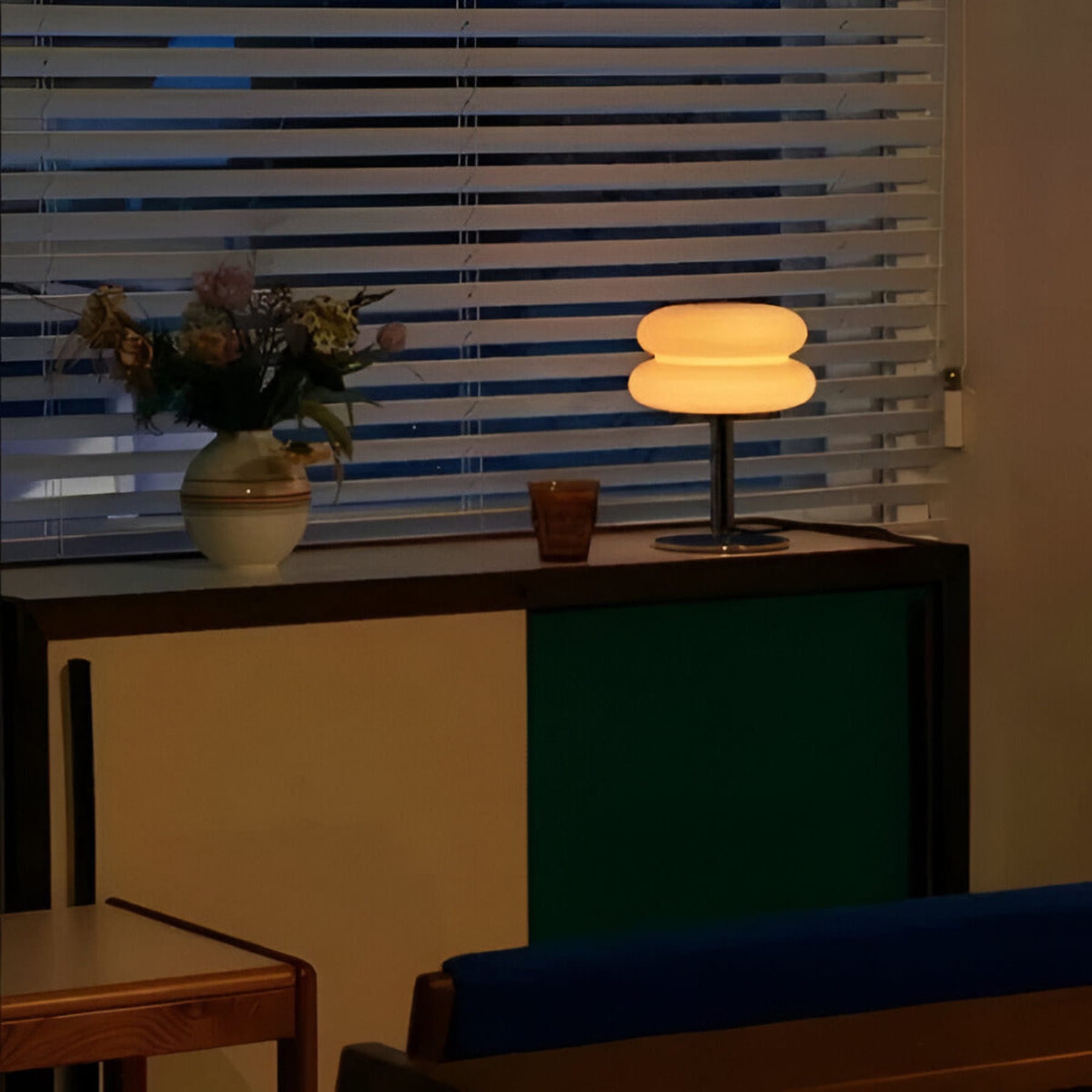 Retro Glass Table Lamp With USB Plug-In Power for Living Room — Halden Lighting