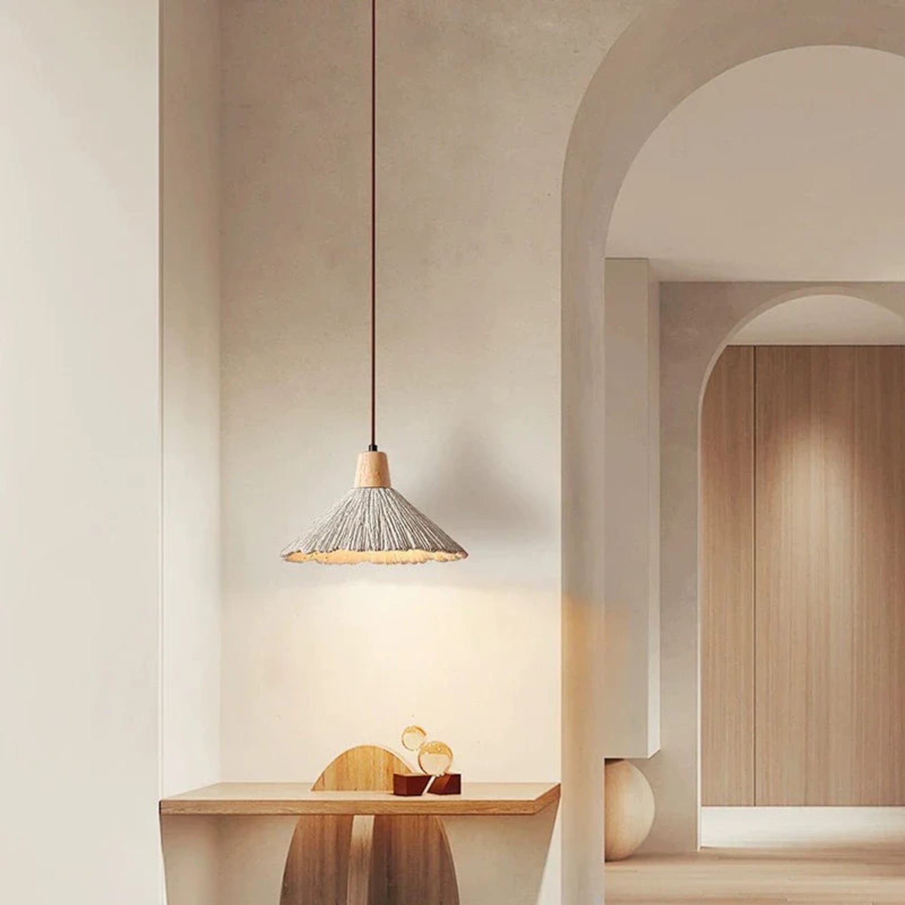 Modern Concrete Pendant Light With Warm LED Glow — Halden Lighting