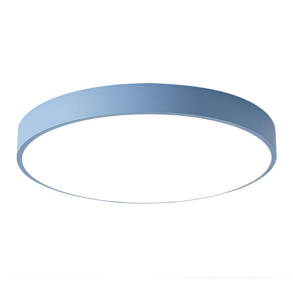 Modern Metal Flush Mount Ceiling Light With Stepless Dimming in Blue — Halden Lighting
