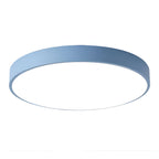 Modern Metal Flush Mount Ceiling Light With Stepless Dimming in Blue — Halden Lighting
