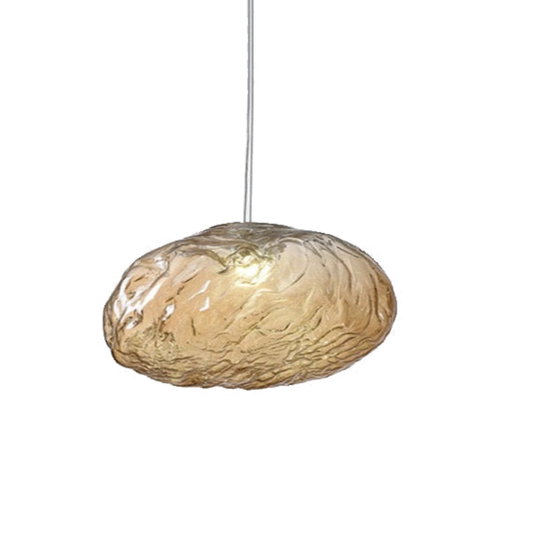Modern Glass Pendant Light With Warm LED Glow in Brown — Halden Lighting