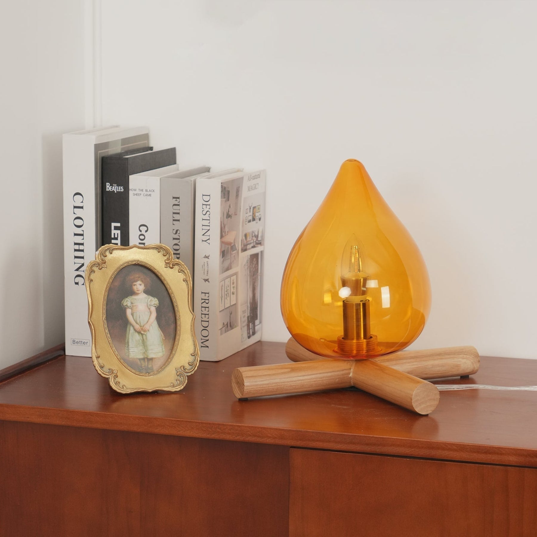 Modern Bamboo and Wood Table Lamp With Warm LED Glow — Halden Lighting