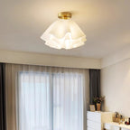 Modern Copper and Acrylic Semi-Flush Ceiling Light With Dimmable Glow — Halden Lighting
