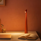 Modern Rechargeable Table Lamp With Tri-Colour Lighting in Red — Halden Lighting