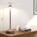 Minimalist Aluminium Cordless Table Lamp With Rechargeable Battery in Brown — Halden Lighting