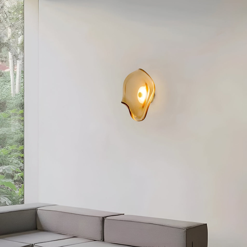 Modern Glass Wall Light With Warm LED Glow — Halden Lighting
