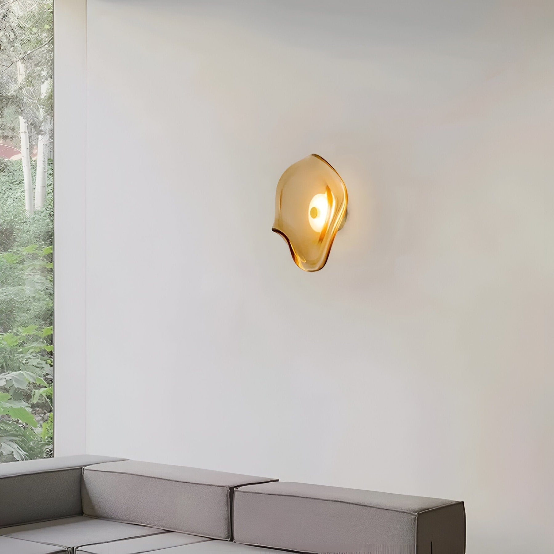 Modern Glass Wall Light With Warm LED Glow — Halden Lighting