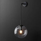 Modern Wrought Iron Wall Light With Included Bulb in Black — Halden Lighting