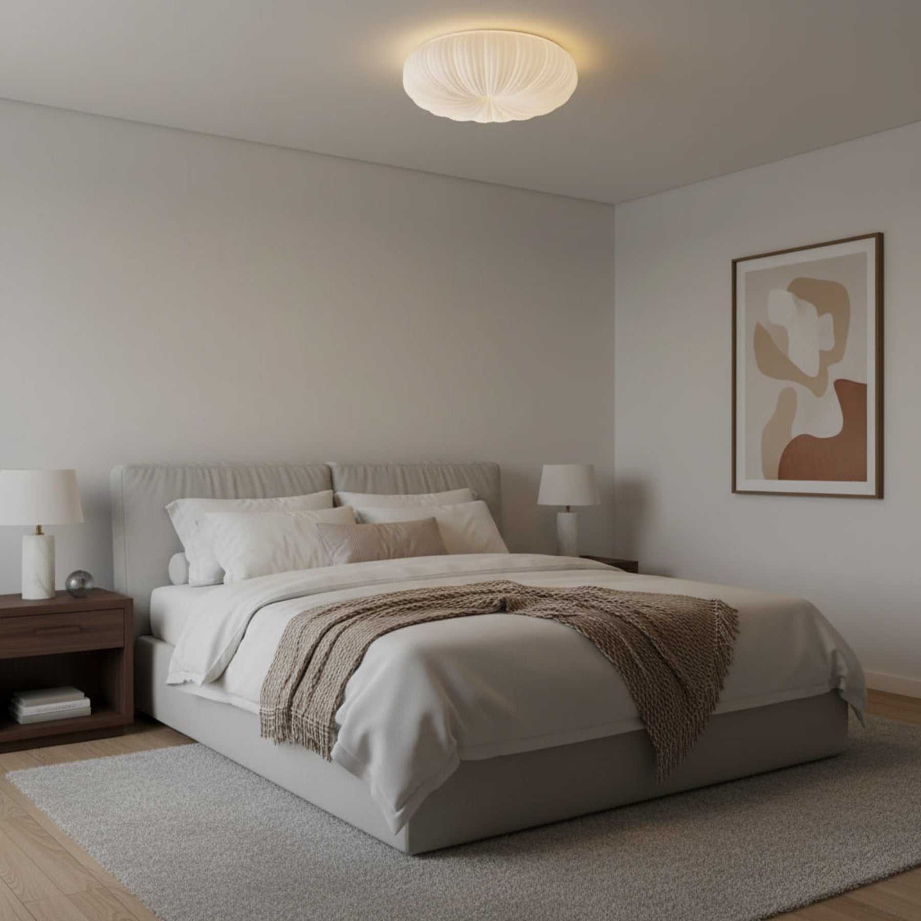 Modern Round Flush Mount Ceiling Light for Living Room — Halden Lighting