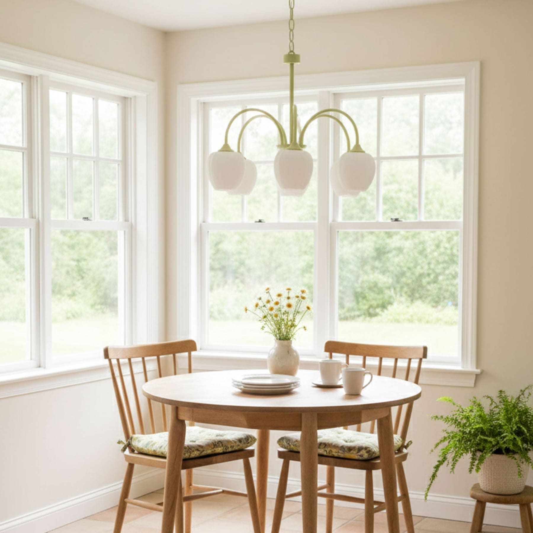 Retro Metal And Glass Chandelier With Included Bulbs For Living Room — Halden Lighting