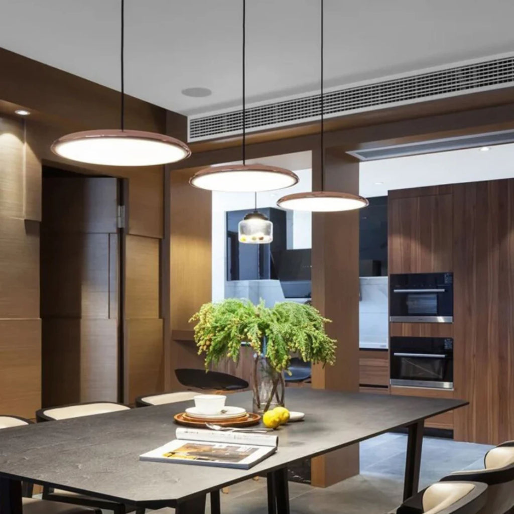 Minimalist Metal and Acrylic Pendant Light With Warm LED Glow — Halden Lighting
