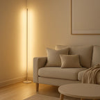 Minimalist Metal Floor Lamp With Tri-Colour Dimming in White — Halden Lighting