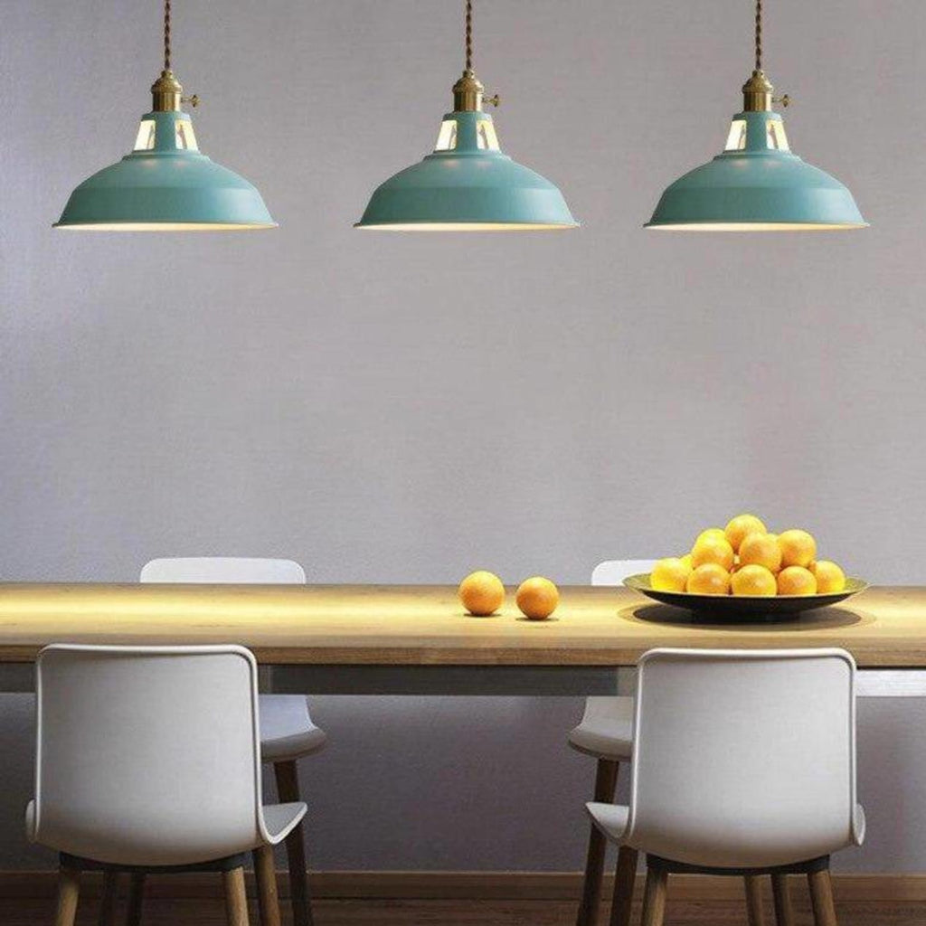 Vintage Metal Pendant Light With Warm LED Glow — Halden Lighting