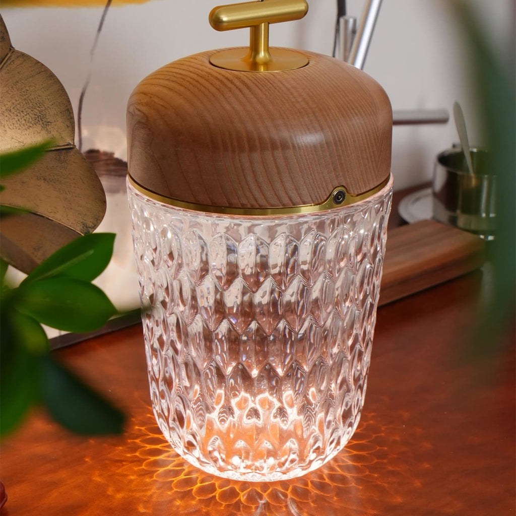 Modern Glass Table Lamp With USB Plug-In Convenience — Halden Lighting