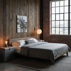 Retro Silk and Walnut Wall Light With Warm LED Glow — Halden Lighting