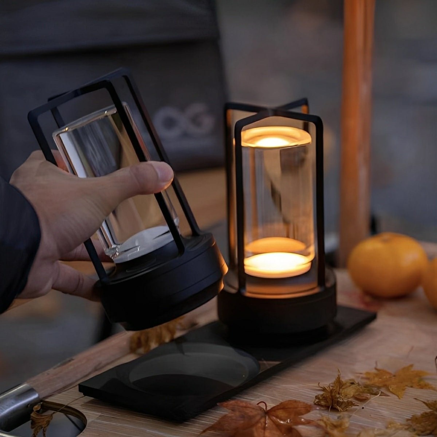 Modern Metal Rechargeable Table Lamp With Tri-Colour Dimming in Black — Halden Lighting