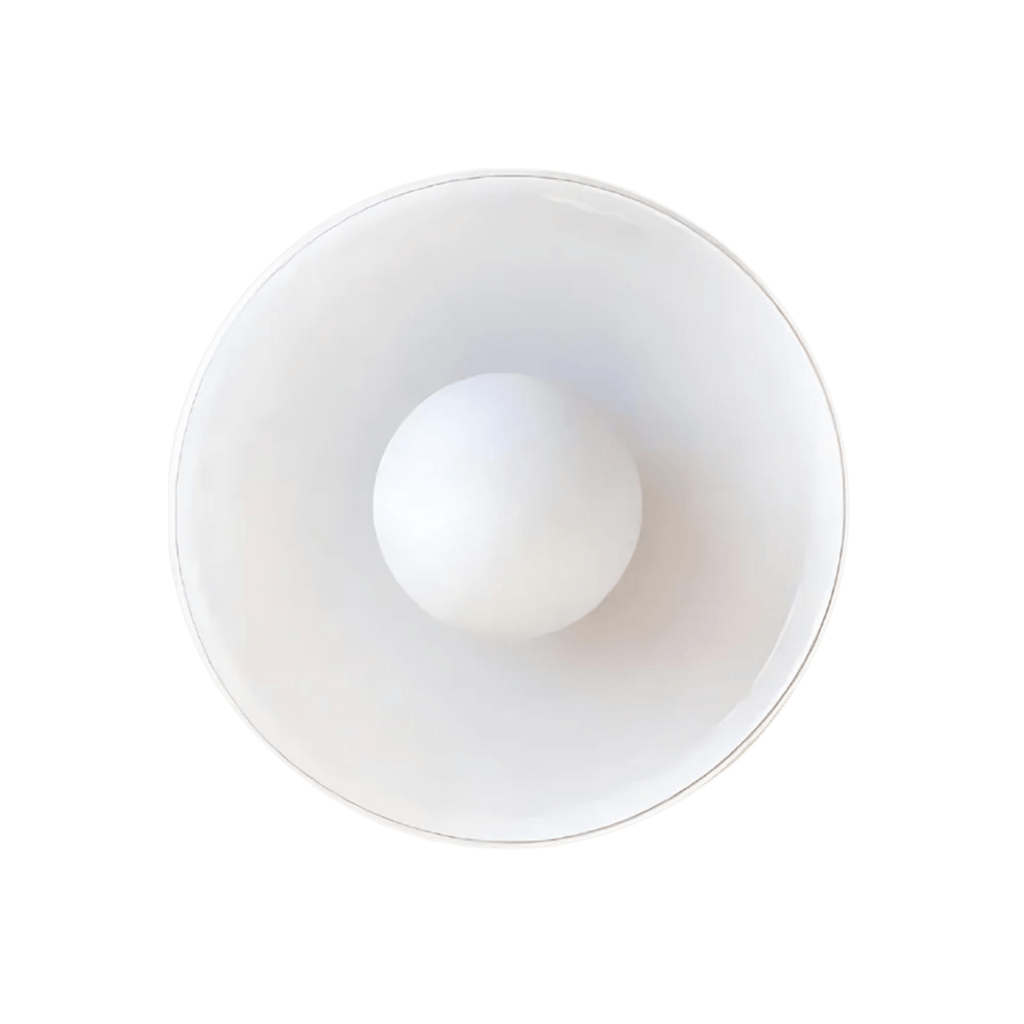 Retro Glass Flush Mount Ceiling Light With Warm LED Glow in White — Halden Lighting