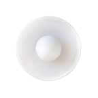 Retro Glass Flush Mount Ceiling Light With Warm LED Glow in White — Halden Lighting