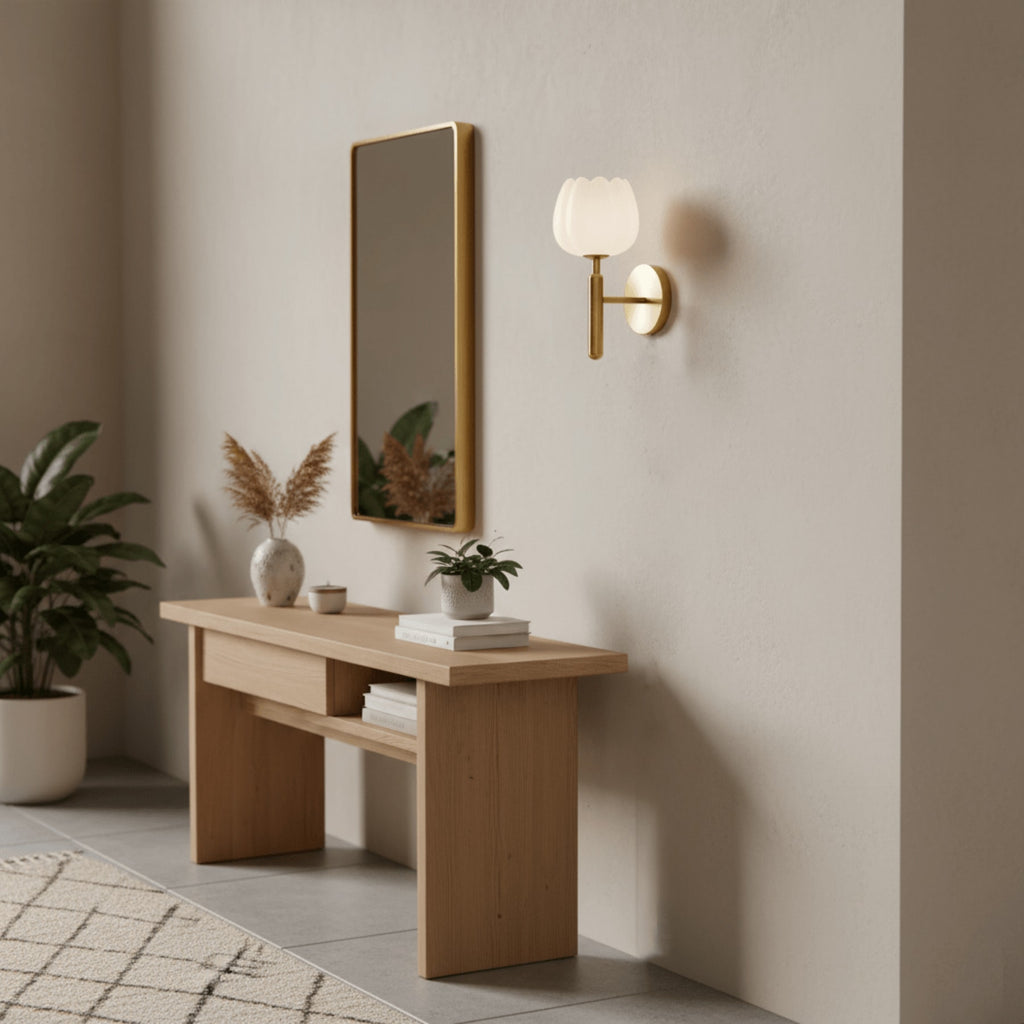 Modern Metal Wall Light With Integrated LED for Living Room — Halden Lighting