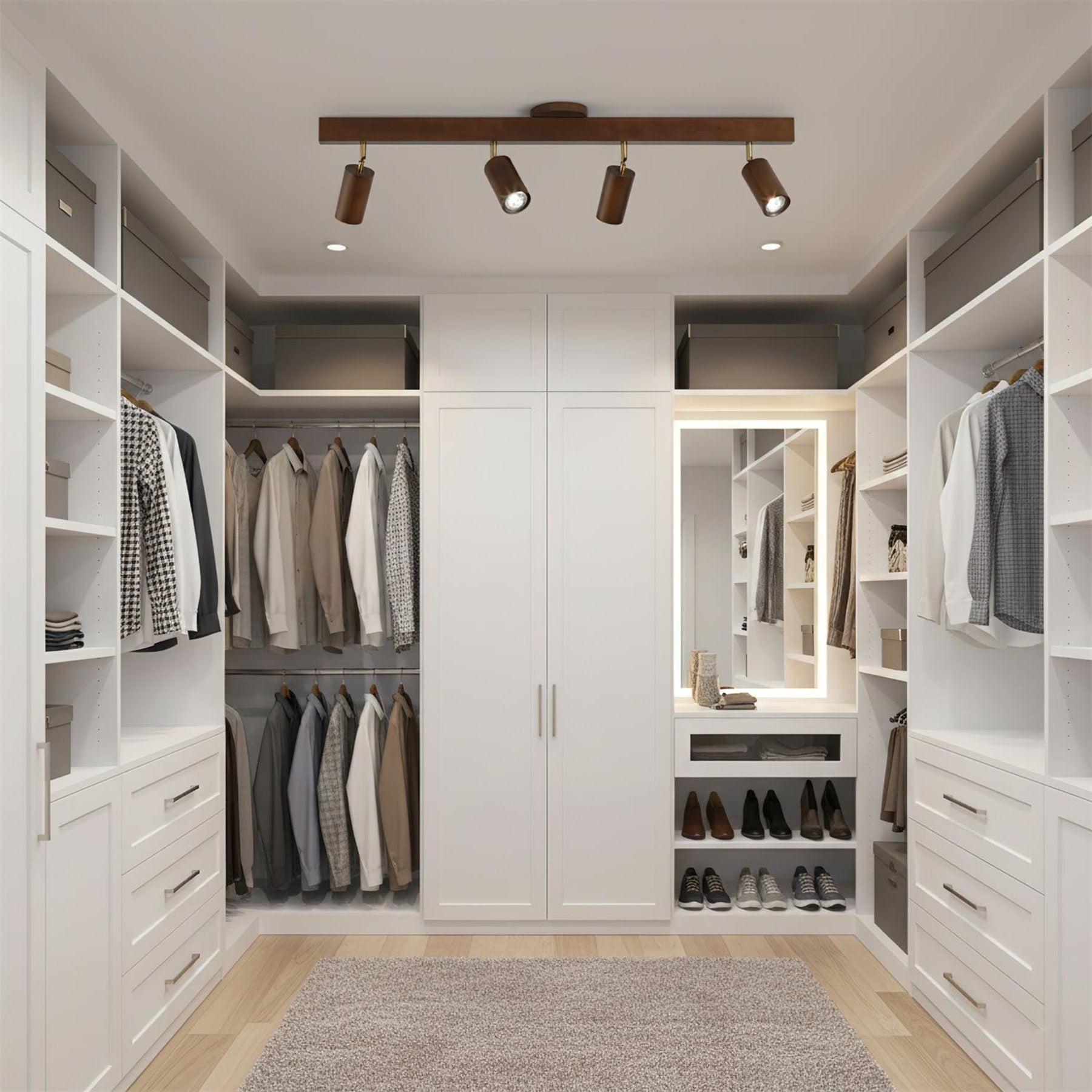 Modern Linear Walnut Wood Ceiling Light for Living Room — Halden Lighting