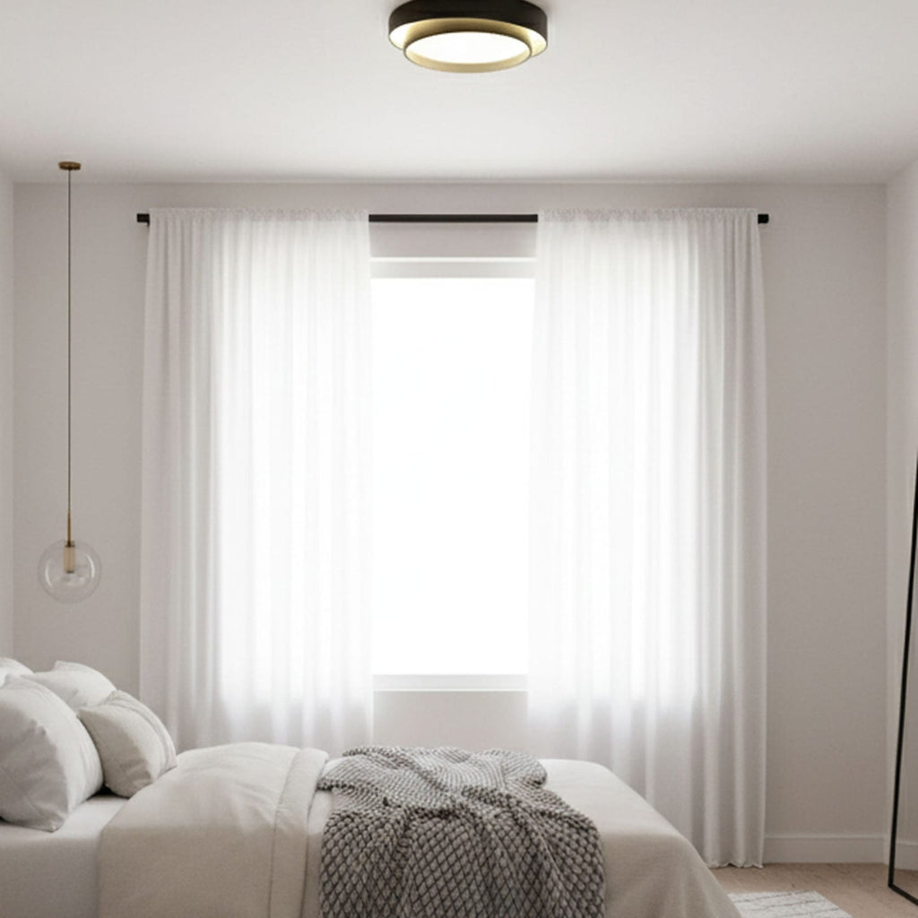 Modern Metal Flush Mount Ceiling Light With Cool Daylight Glow — Halden Lighting