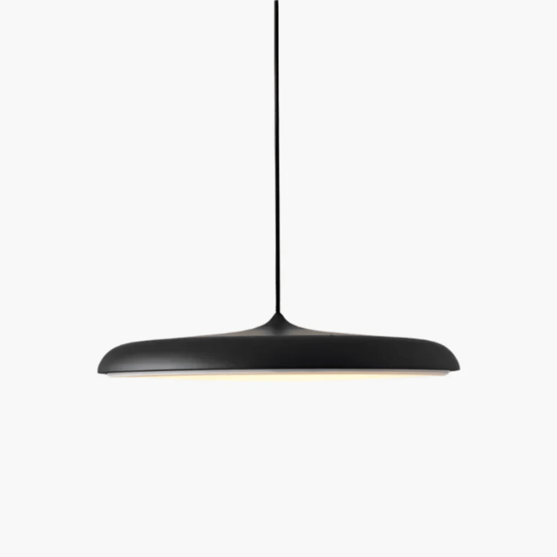 Minimalist Metal and Acrylic Pendant Light With Warm LED Glow in Black — Halden Lighting