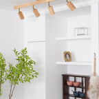 Modern Linear Walnut Wood Ceiling Light for Living Room — Halden Lighting