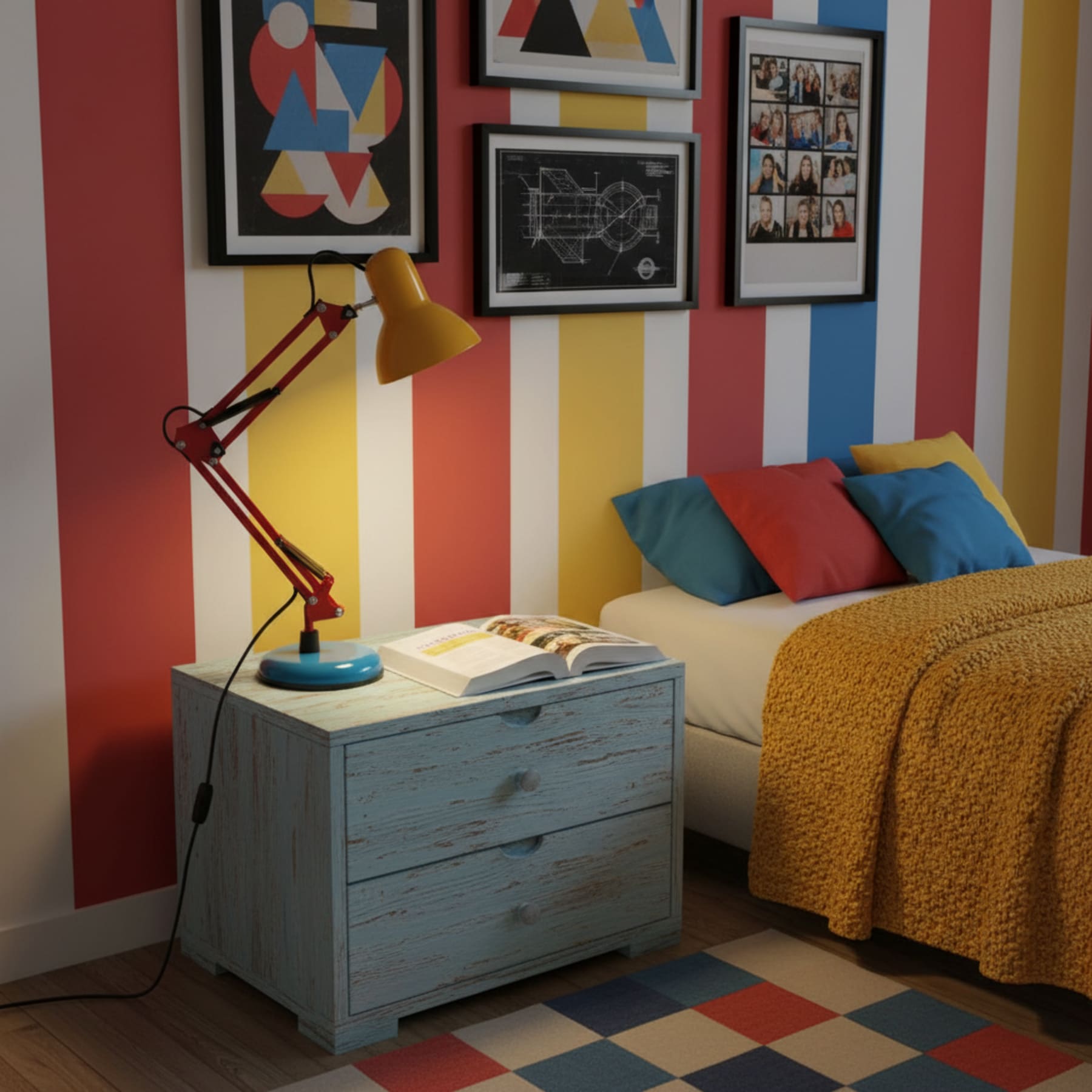 Modern Metal Table Lamp With Bulb Included for Home Office — Halden Lighting