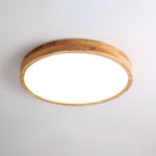 Scandinavian Wood Flush Mount Ceiling Light With Slim Profile — Halden Lighting
