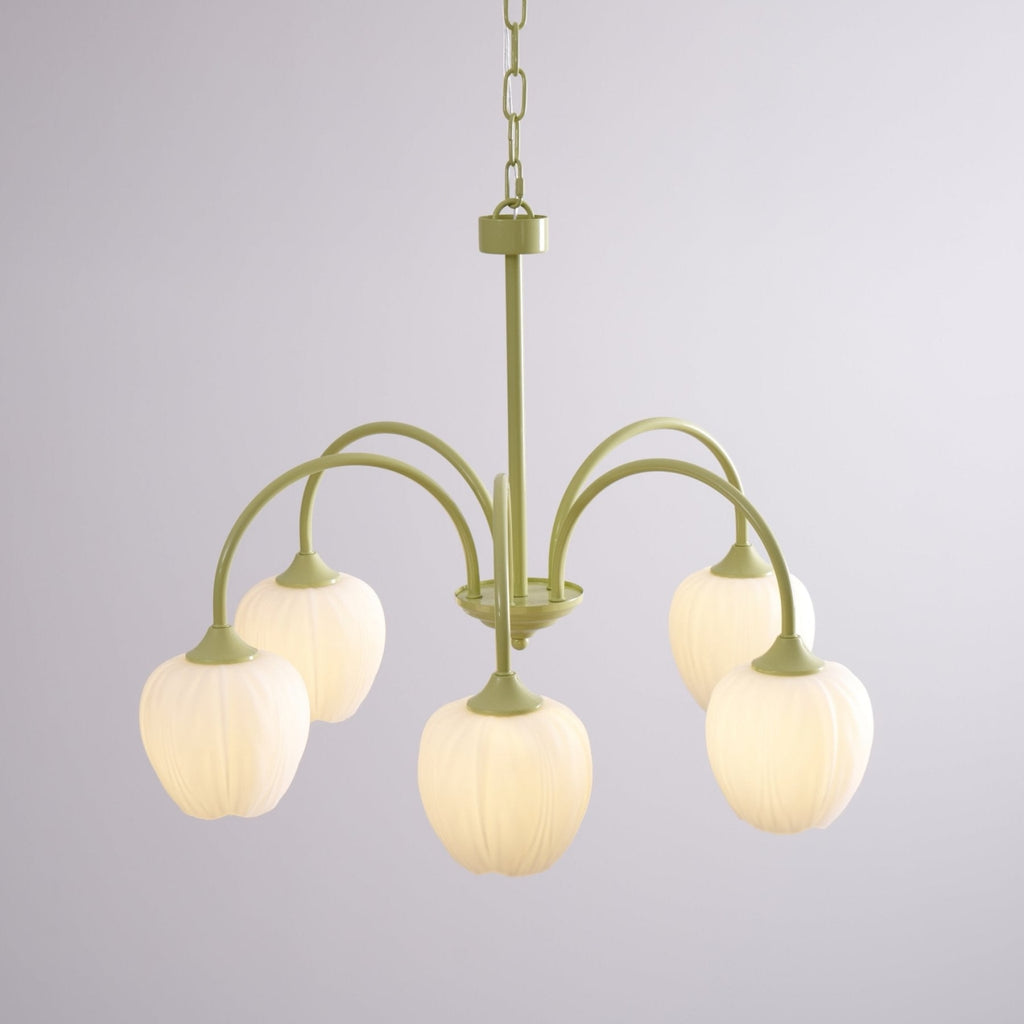 Retro Metal And Glass Chandelier With Included Bulbs For Living Room — Halden Lighting