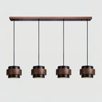 Modern Travertine And Wood Pendant Light For Dining Room — Halden Lighting