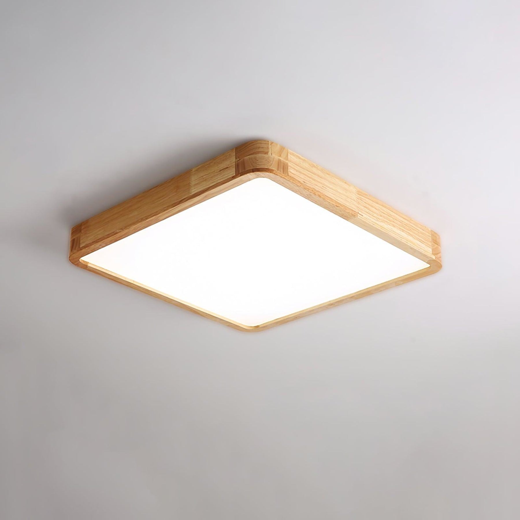 Scandinavian Wood Flush Mount Ceiling Light With Slim Profile — Halden Lighting
