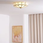 Traditional Brass Flush Mount Ceiling Light With Cool Daylight Glow — Halden Lighting