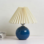 Retro Ceramic Table Lamp With Warm LED Glow in Blue — Halden Lighting