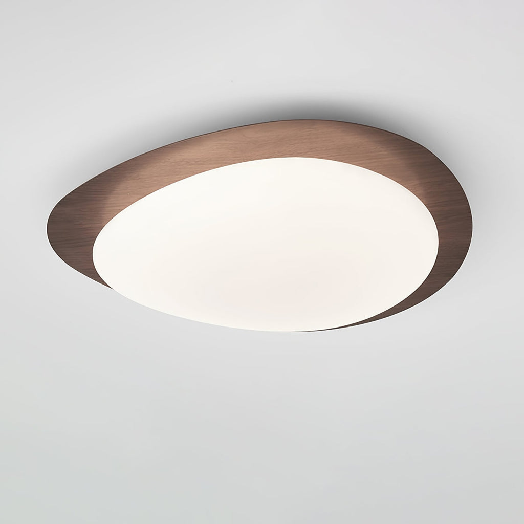 Scandinavian Wood Flush Mount Ceiling Light for Living Room — Halden Lighting