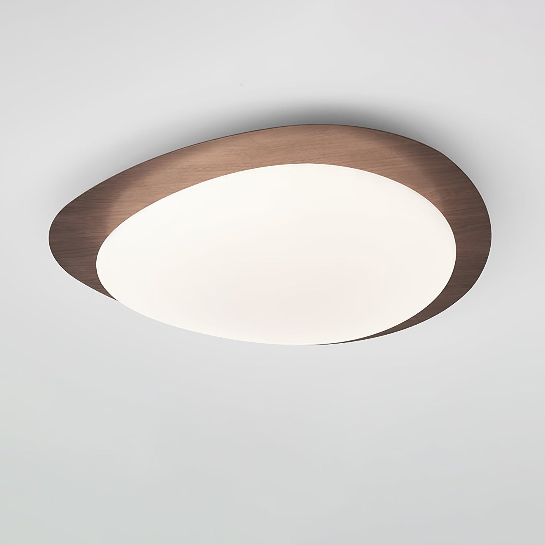Scandinavian Wood Flush Mount Ceiling Light for Living Room — Halden Lighting
