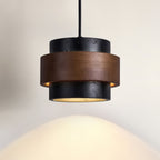 Modern Travertine And Wood Pendant Light For Dining Room — Halden Lighting