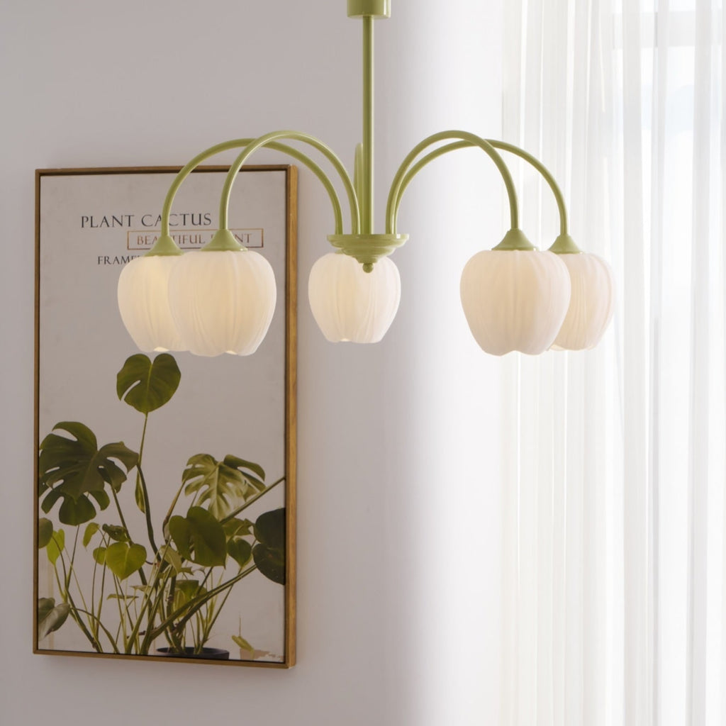 Retro Metal And Glass Chandelier With Included Bulbs For Living Room — Halden Lighting