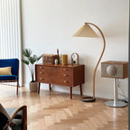Scandinavian Wood Floor Lamp With Warm LED Glow for Living Room — Halden Lighting