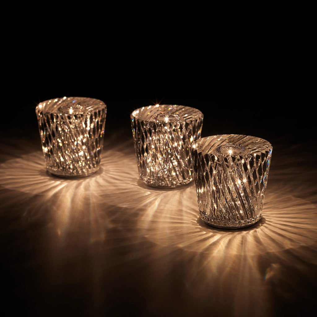 Modern Crystal Table Lamp With Warm LED Glow for Living Room — Halden Lighting