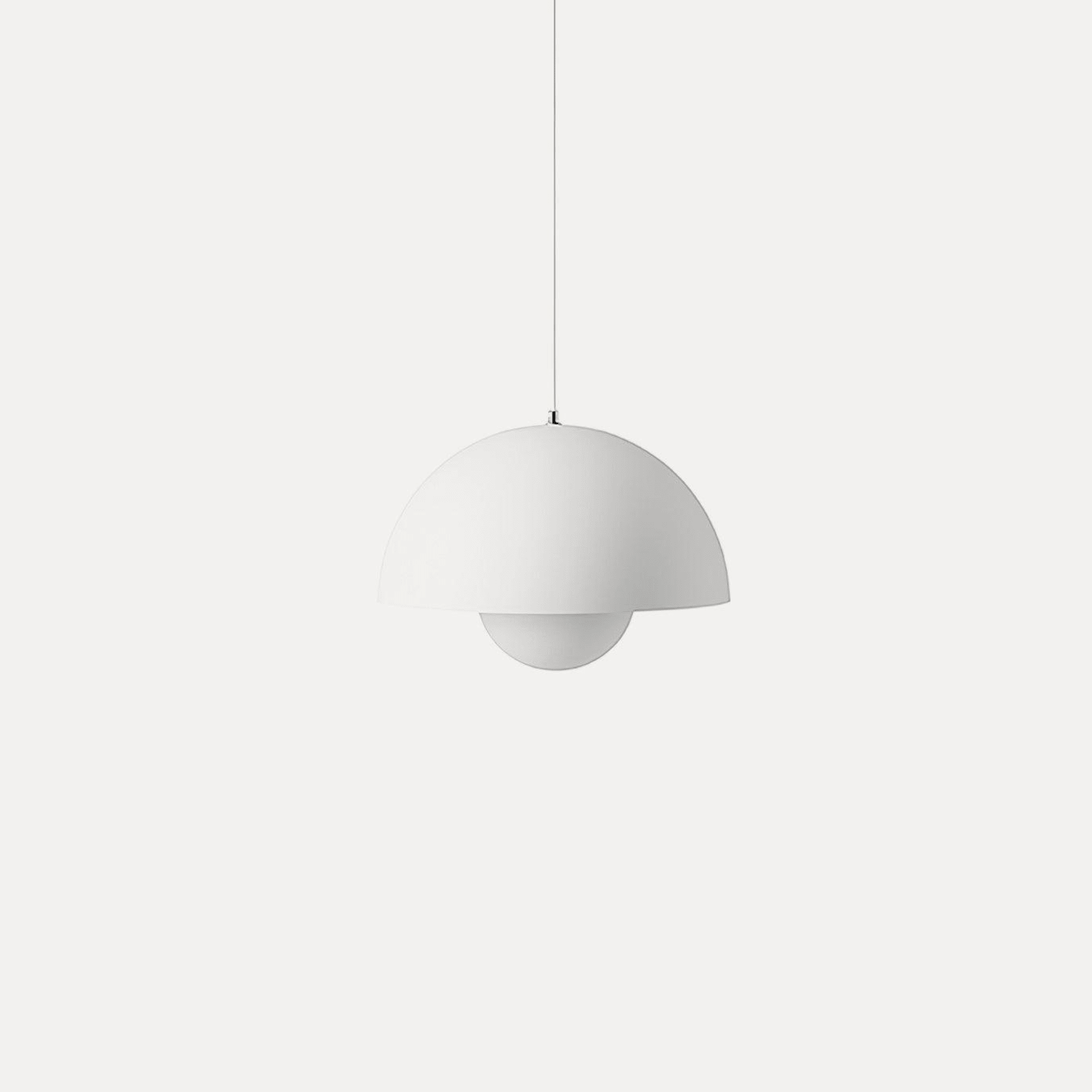 Modern Metal Dome Pendant Light With Integrated LED for Kitchen and Dining in Matte White — Halden Lighting