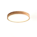 Scandinavian Wood Flush Mount Ceiling Light With Slim Profile — Halden Lighting