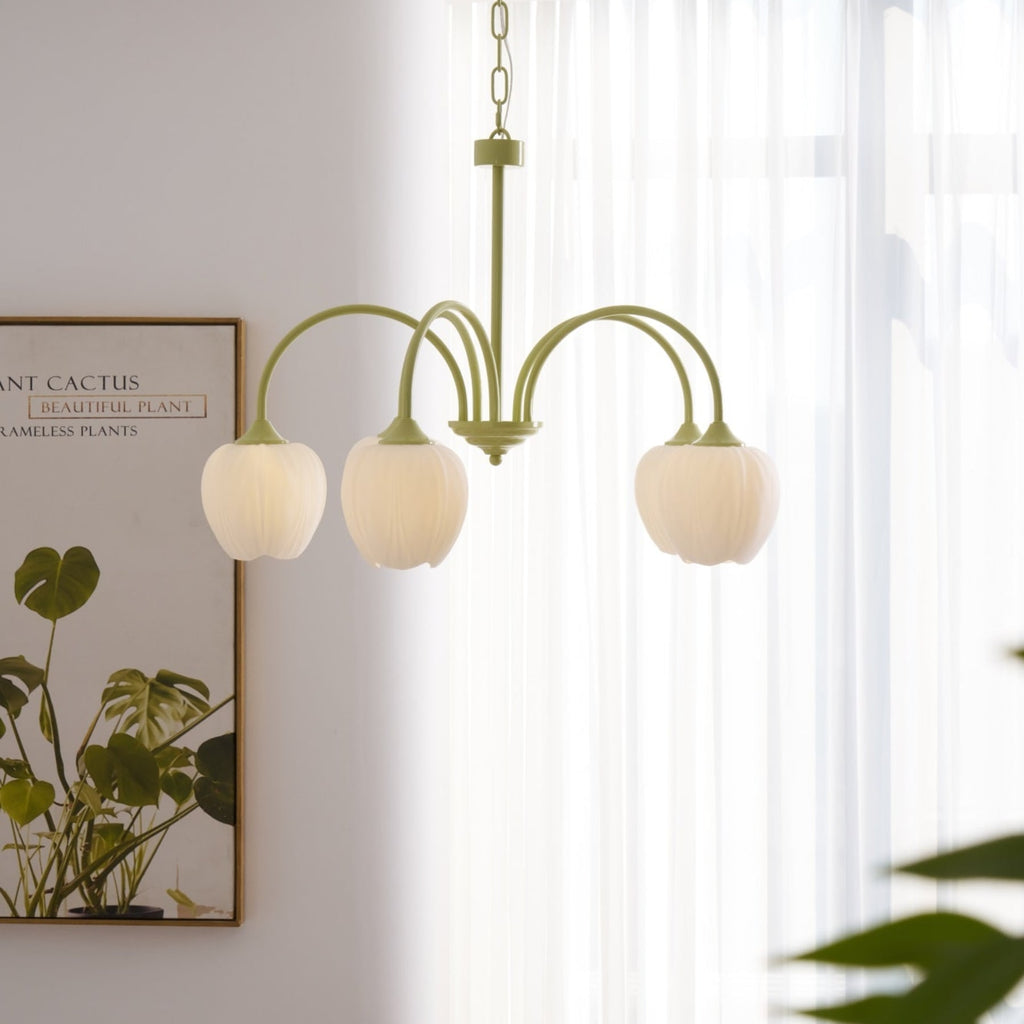 Retro Metal And Glass Chandelier With Included Bulbs For Living Room — Halden Lighting