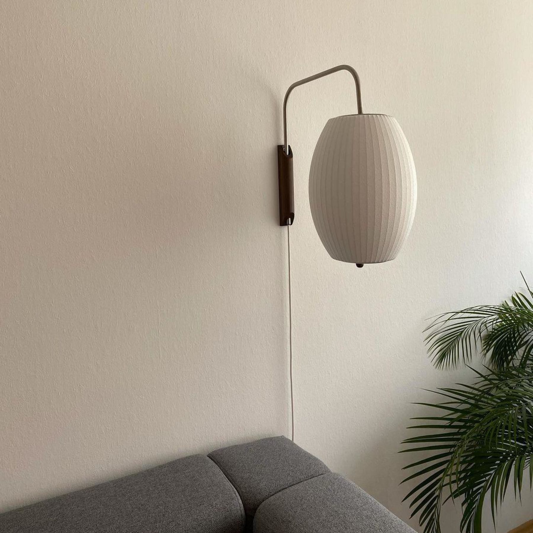 Retro Silk and Walnut Wall Light With Warm LED Glow — Halden Lighting
