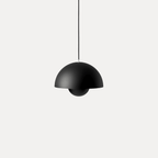 Modern Metal Dome Pendant Light With Integrated LED for Kitchen and Dining in Matte Black — Halden Lighting
