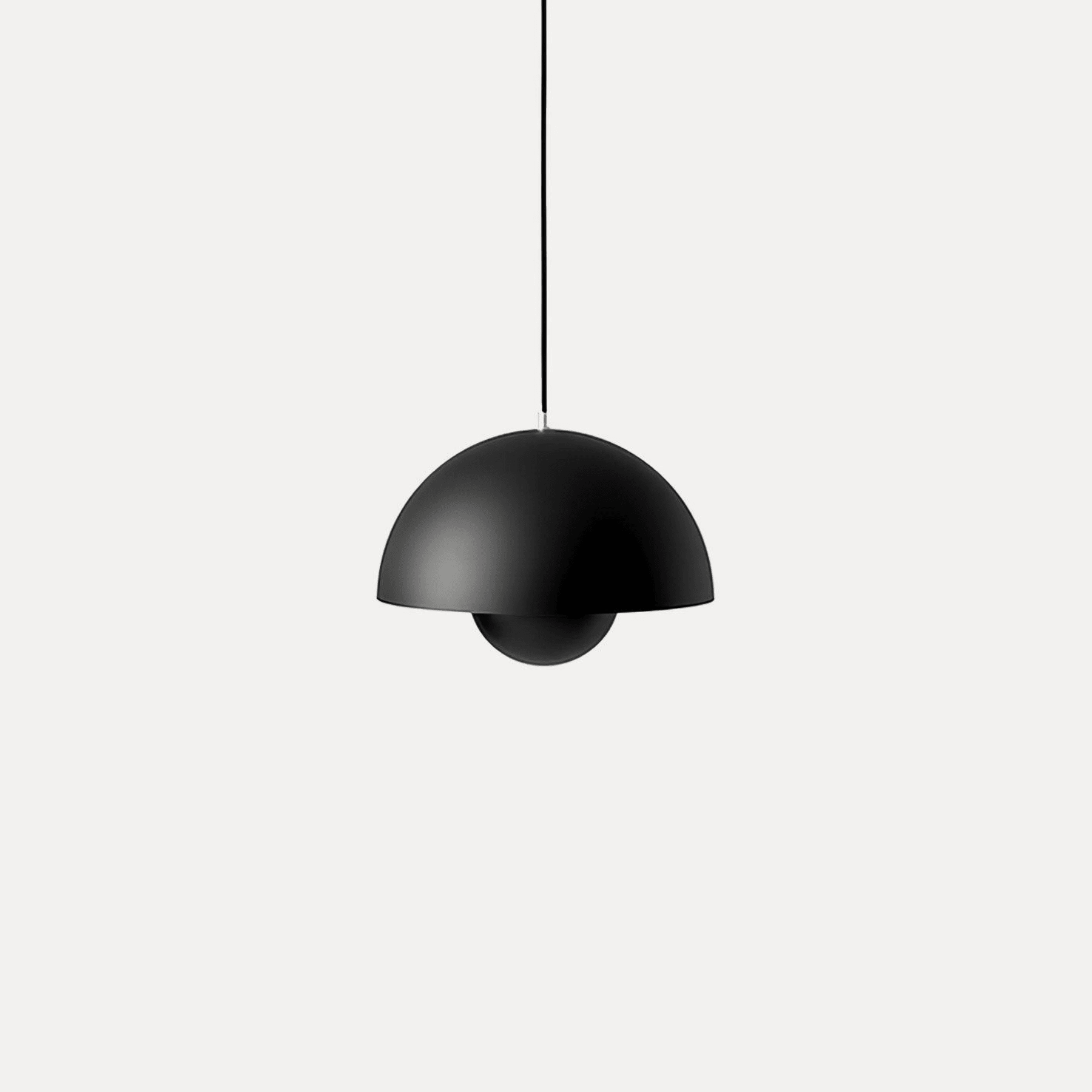 Modern Metal Dome Pendant Light With Integrated LED for Kitchen and Dining in Matte Black — Halden Lighting