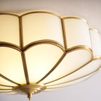 Traditional Brass Flush Mount Ceiling Light With Cool Daylight Glow — Halden Lighting