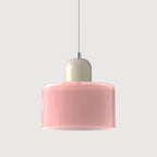Modern Glass Pendant Light for Kitchen and Dining Room in Pink — Halden Lighting